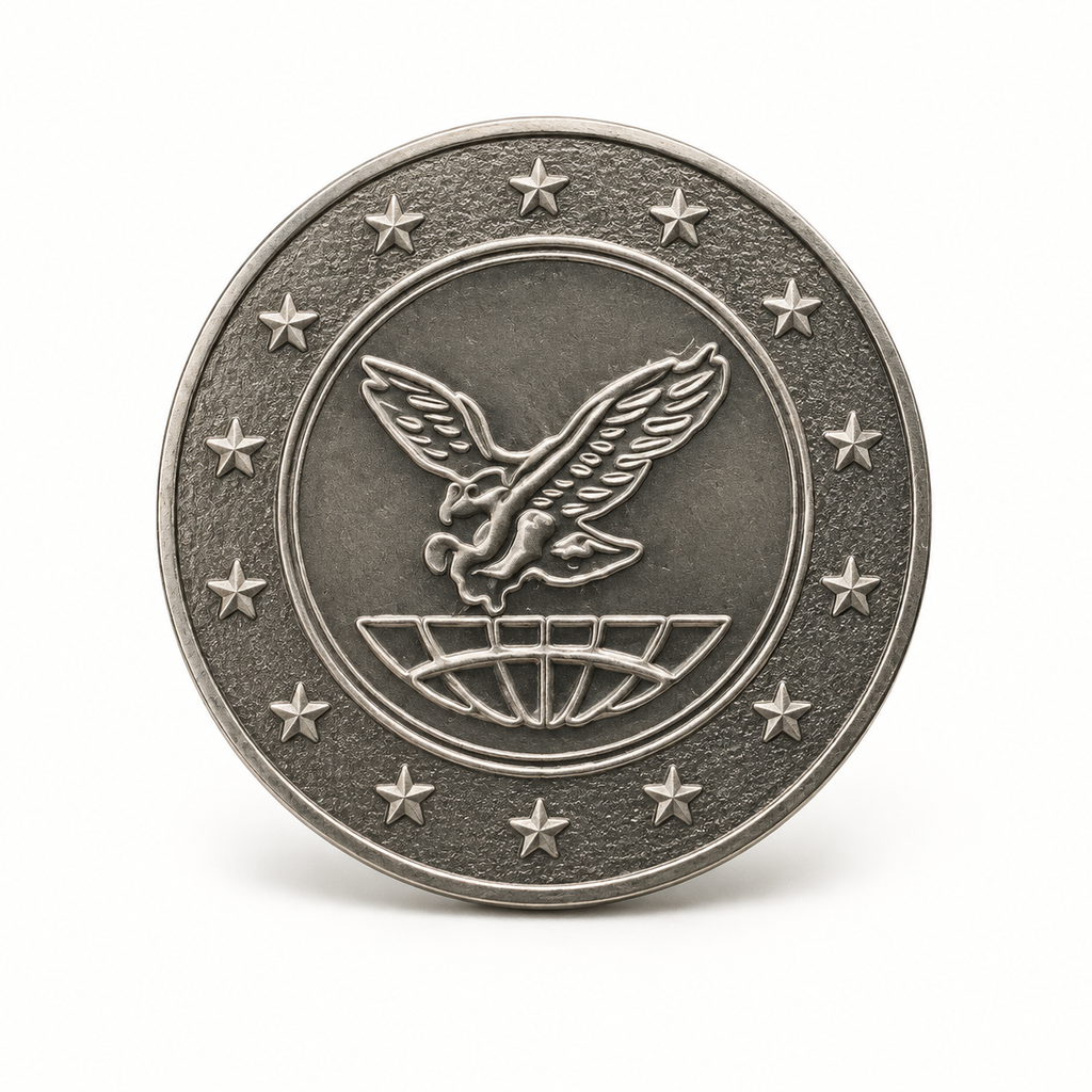 6th-Generation Security Token - realistic metal token