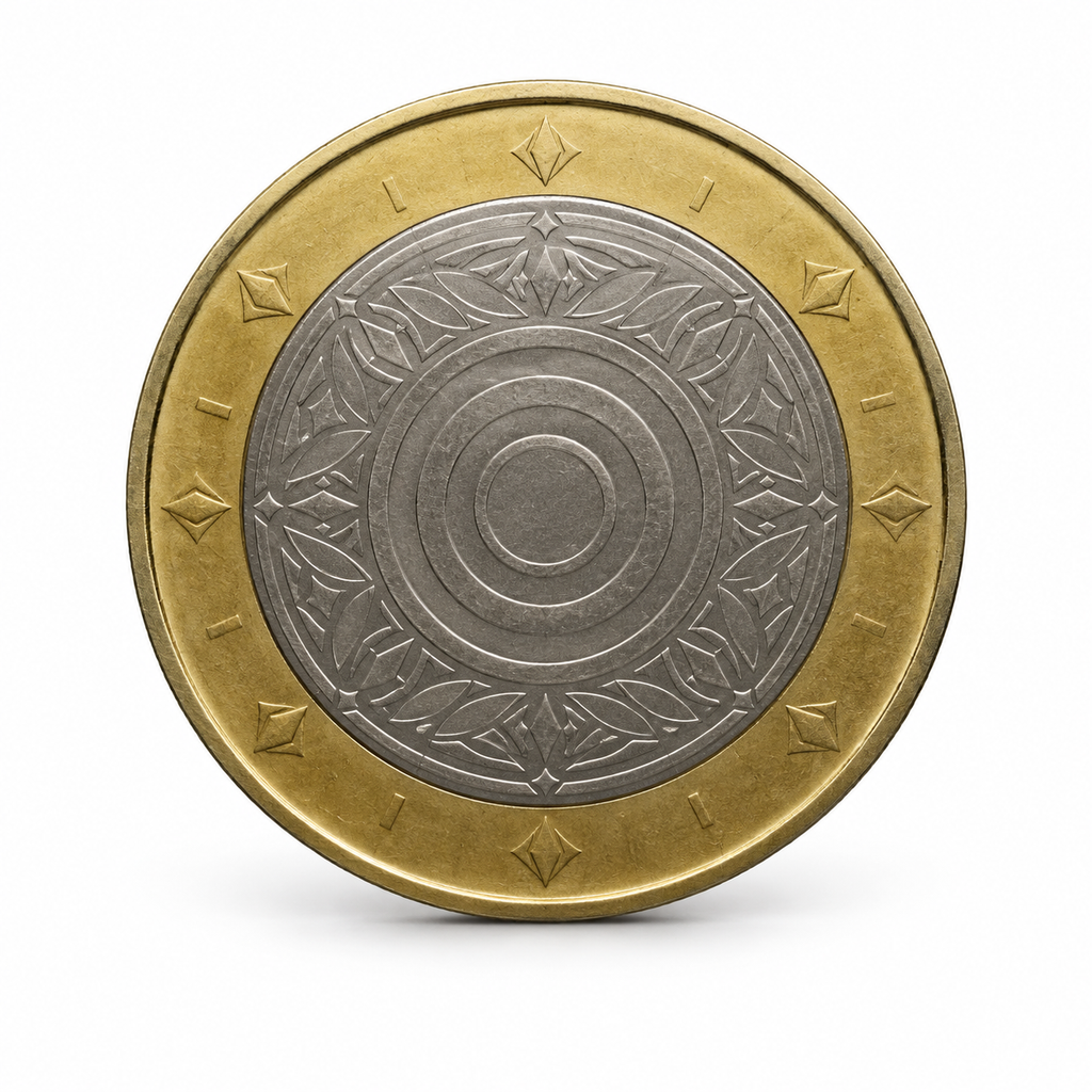 Bimetal Token - Copper Core and Steel Ring - realistic metal token