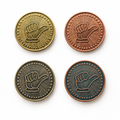 Electroplated Colored Token - realistic metal token