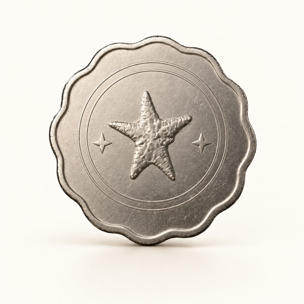 Plum-Shaped Token - realistic metal token