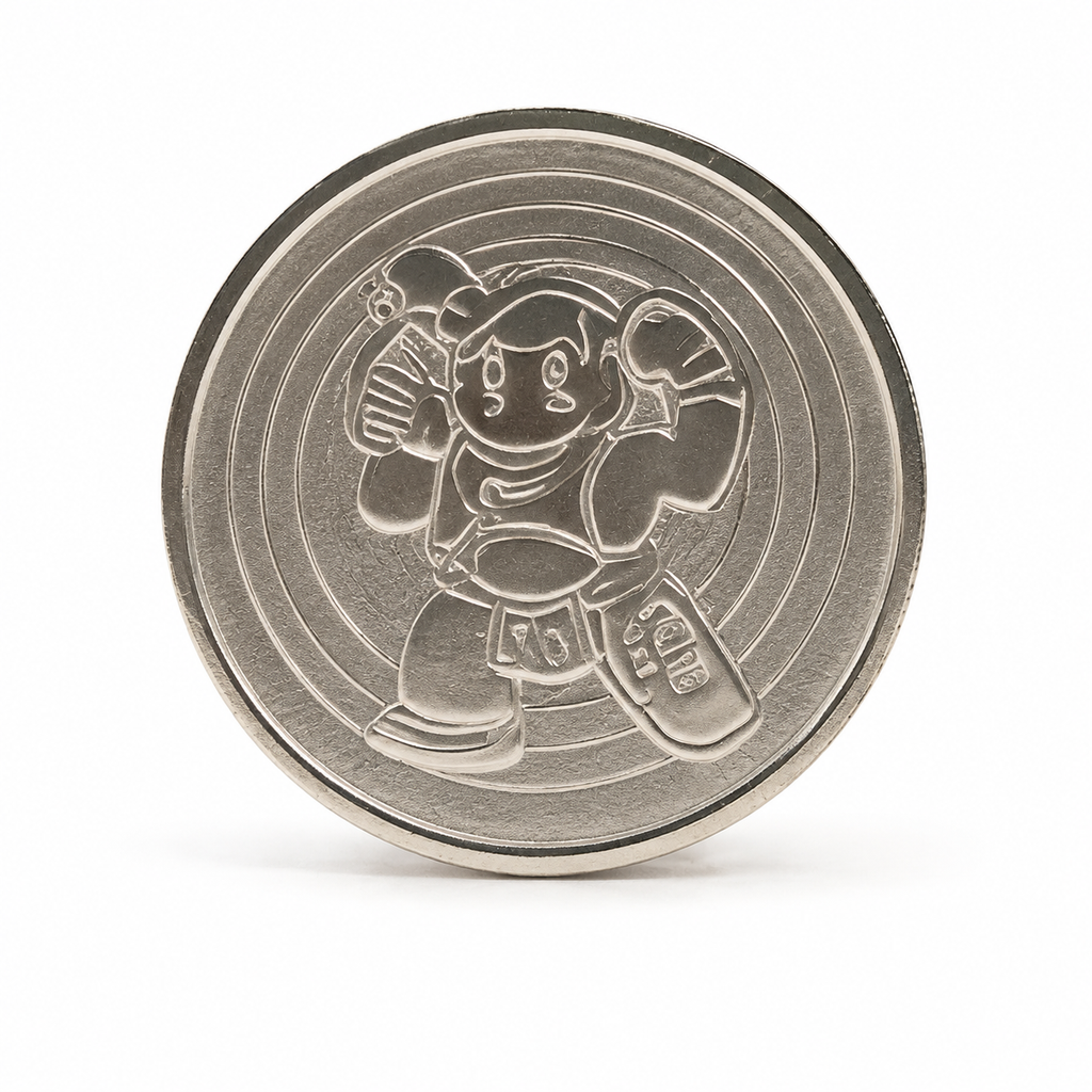 White Steel Token - realistic metal token